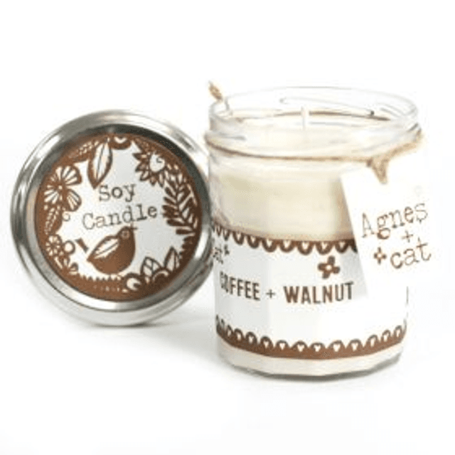 Bougie pot 220g - Café et Noyer