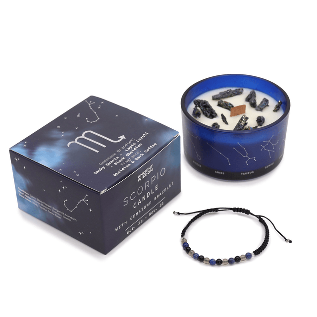 Bougie de Cristal du Zodiaque avec Bracelet - Scorpion