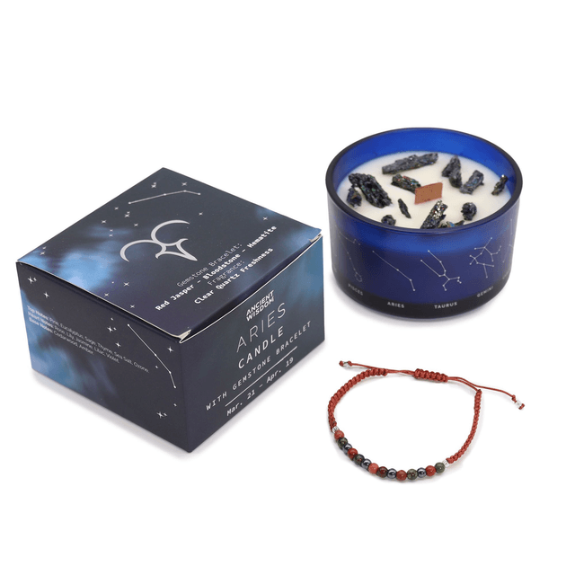 Bougie de Cristal du Zodiaque avec Bracelet - Bélier